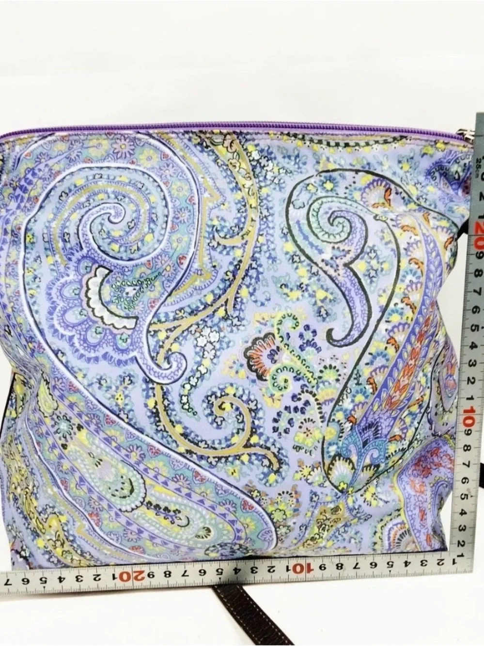 Etro Lavender Paisley Crossbody with Dark Brown Strap